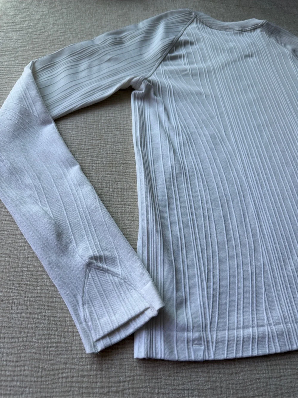 lululemon athletica White Ribbed Long-Sleeve Crewneck Sweater